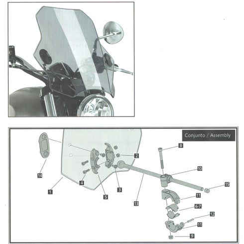 PARABRISAS HUMO OBSCURO UNIVERSAL 1101BK (JUEGO)